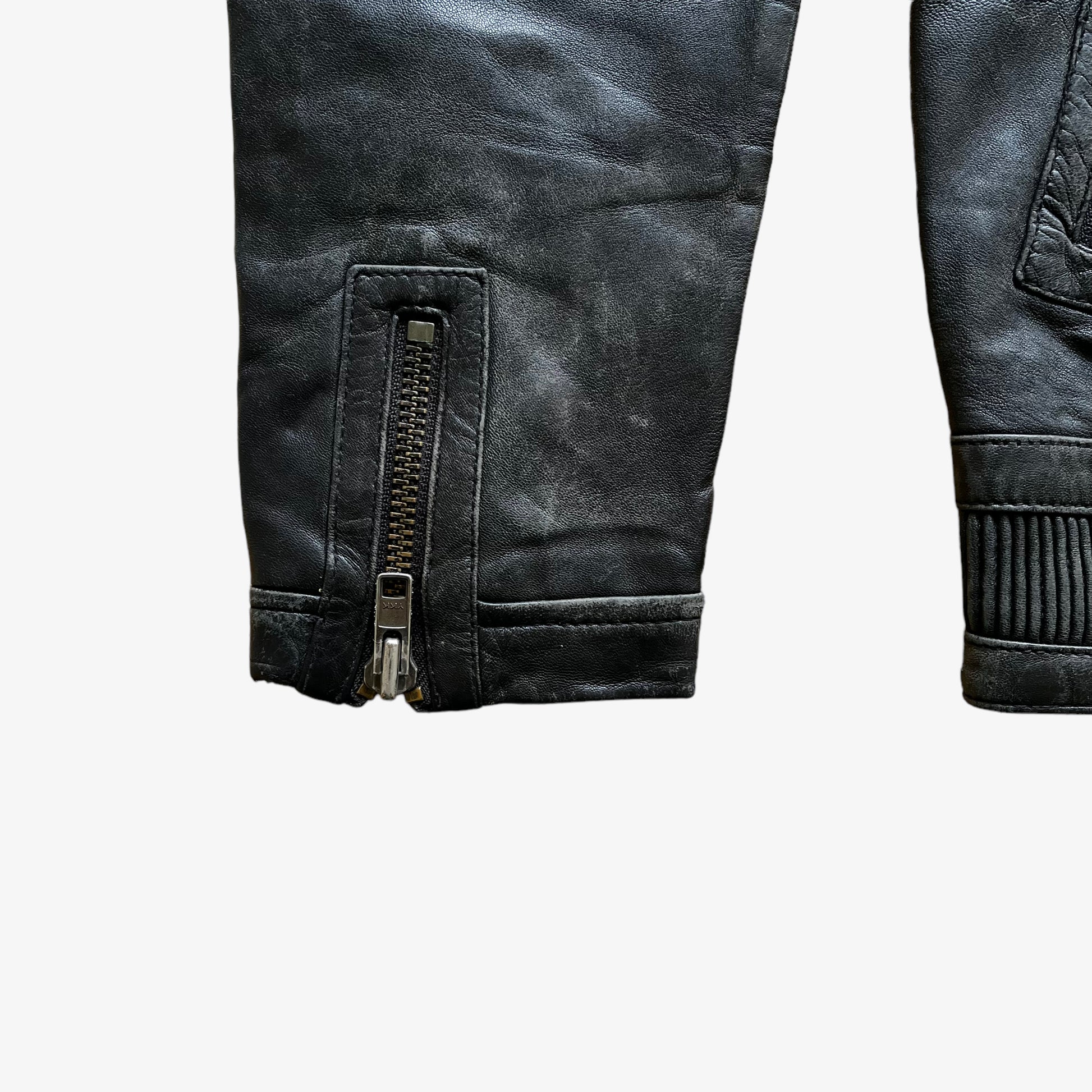 The Kooples Black Leather Driving Jacket Cuff - Casspios Dream