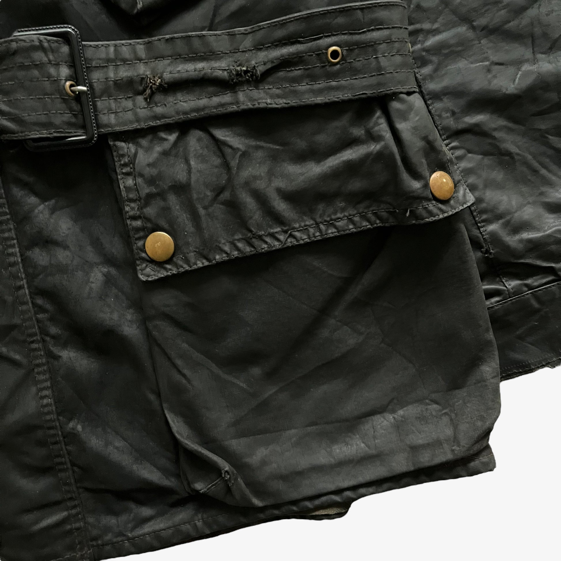 Vintage 60s Mens Belstaff Trailmaster Khaki Waxed Jacket Button - Casspios Dream