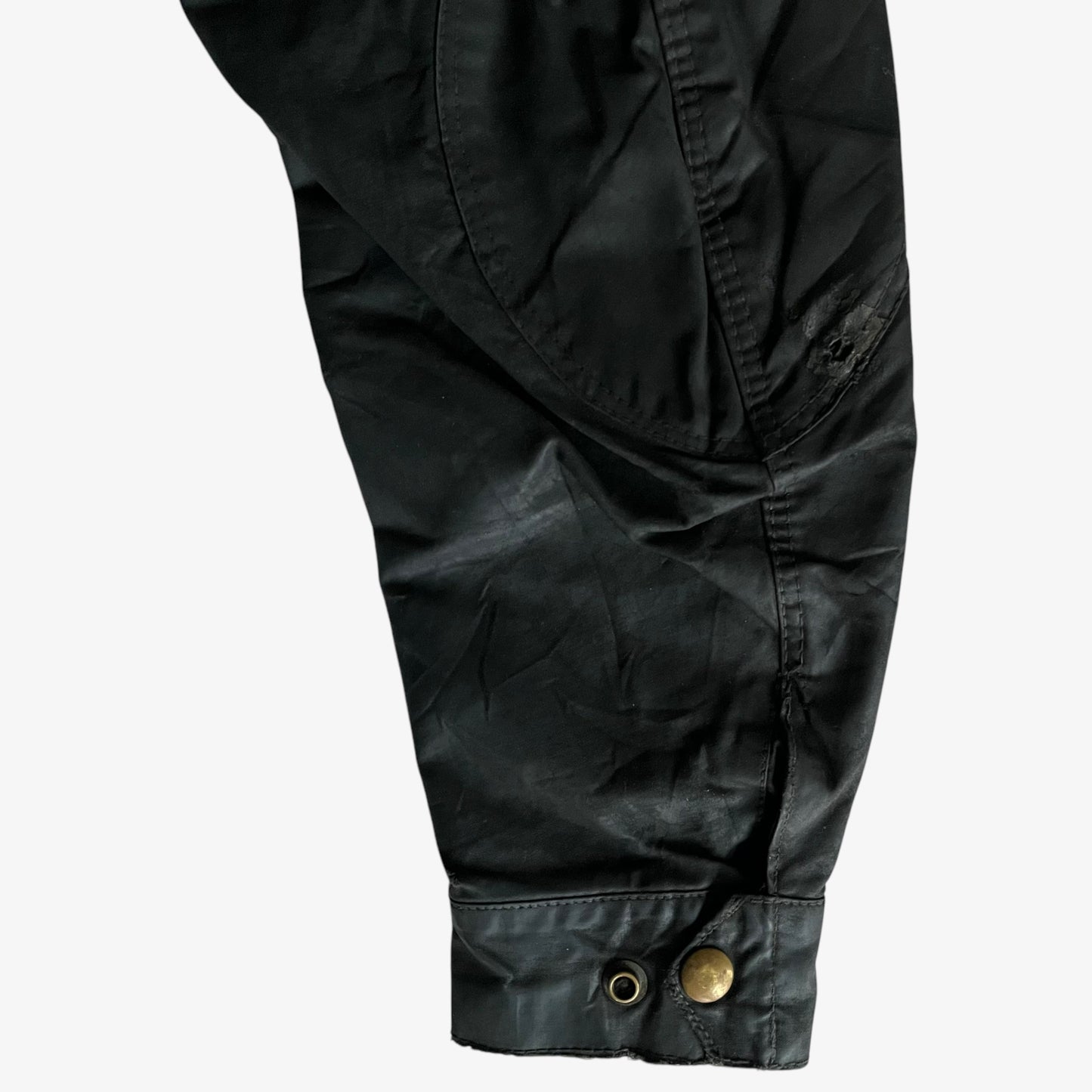 Vintage 60s Mens Belstaff Trailmaster Khaki Waxed Jacket Cuff - Casspios Dream