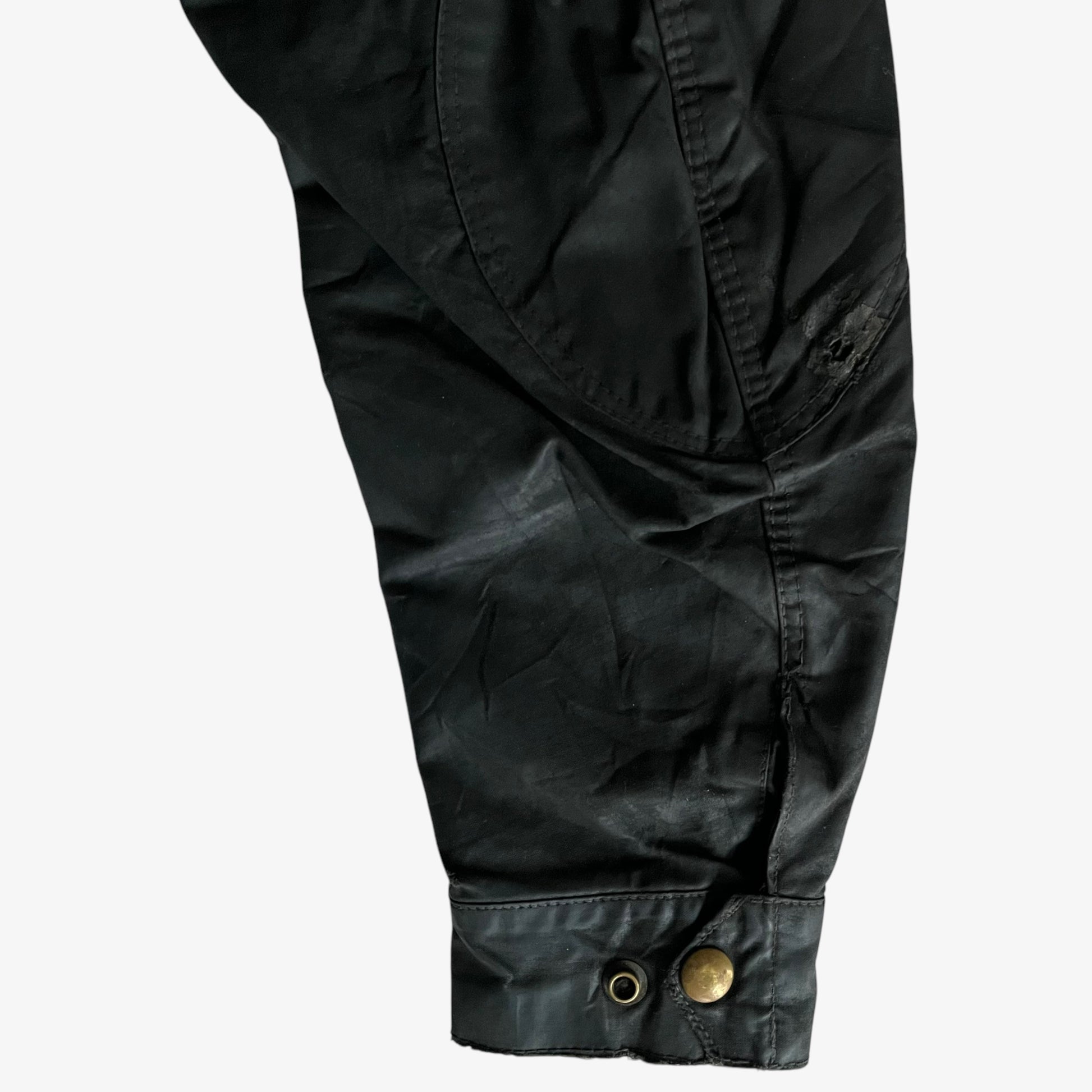 Vintage 60s Mens Belstaff Trailmaster Khaki Waxed Jacket Cuff - Casspios Dream