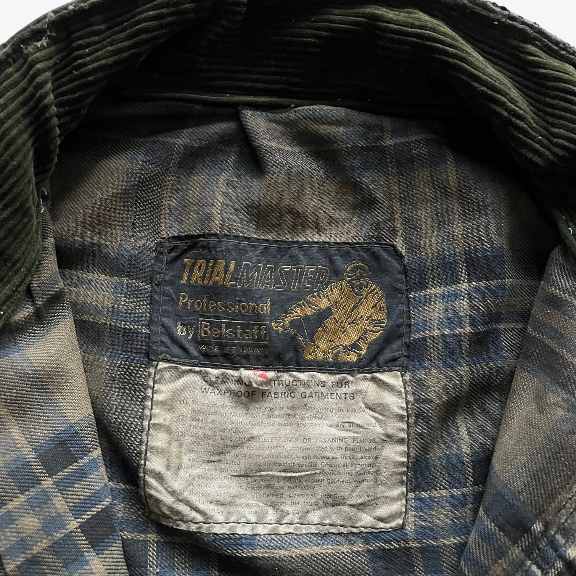 Vintage 60s Mens Belstaff Trailmaster Khaki Waxed Jacket Label - Casspios Dream