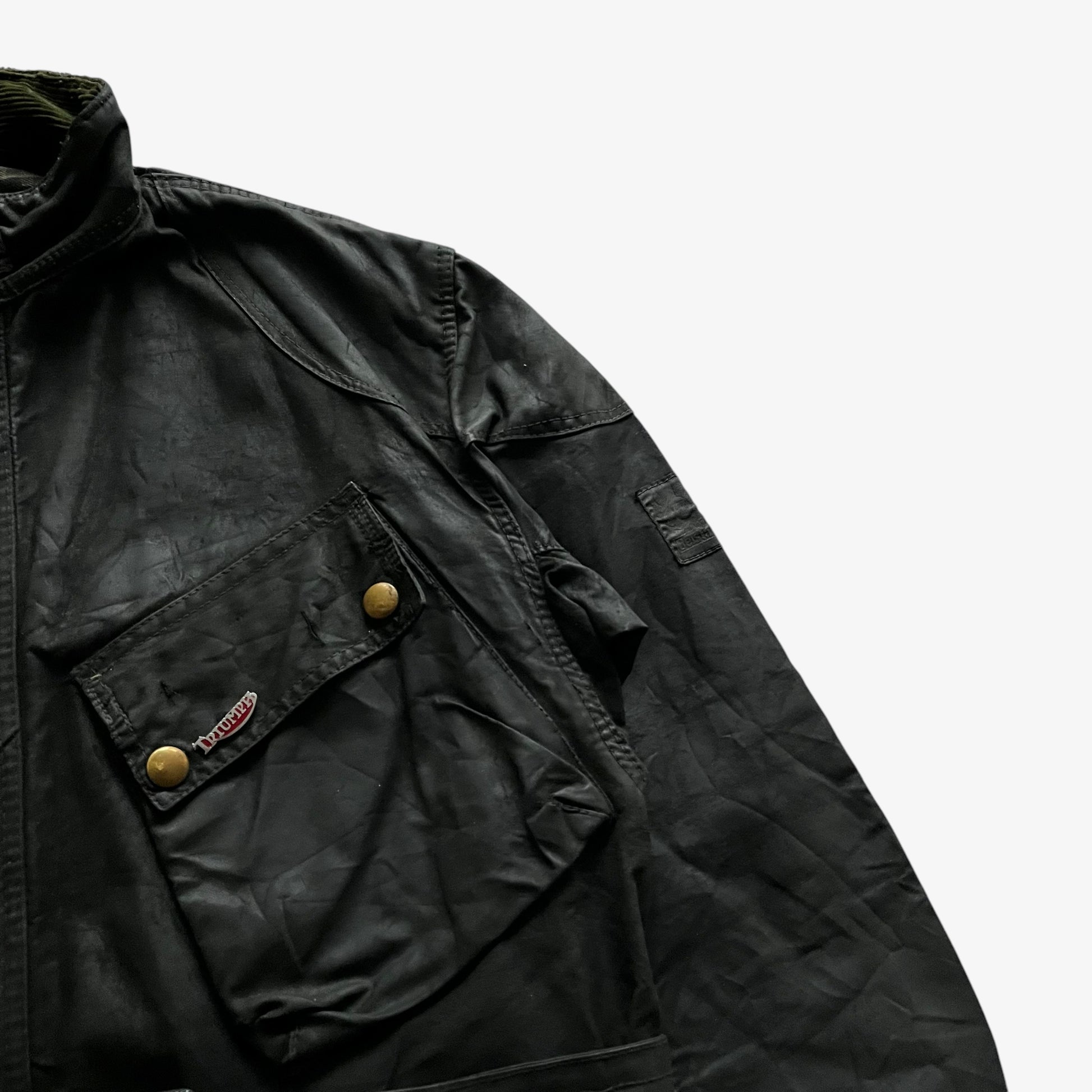 Vintage 60s Mens Belstaff Trailmaster Khaki Waxed Jacket Tag - Casspios Dream