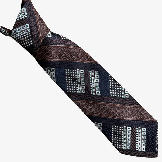 Vintage 70s Cerruti Abstract Print Silk Tie - Casspios Dream 