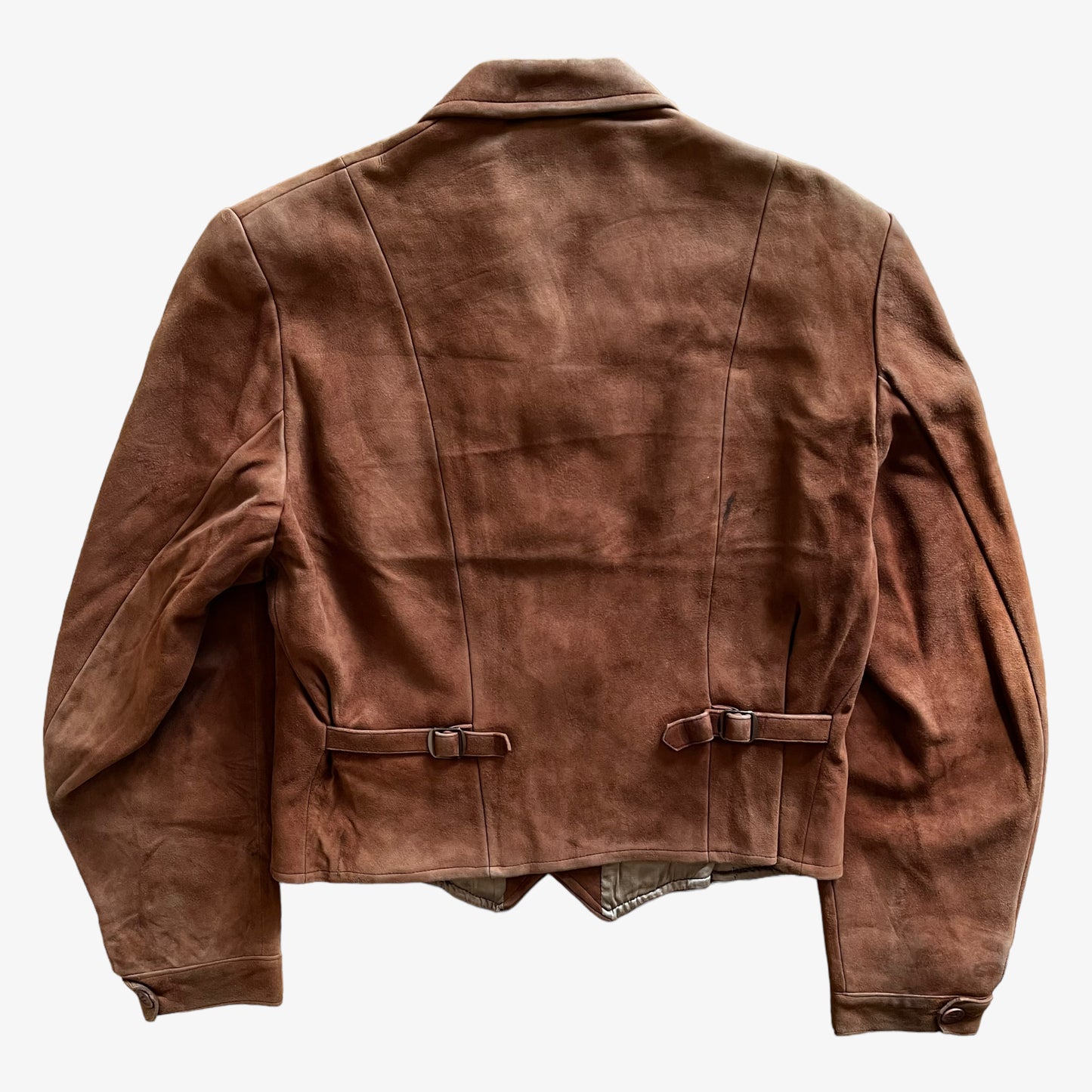 Vintage 70s Mens Anbro Malung Brown Leather Jacket Back - Casspios Dream
