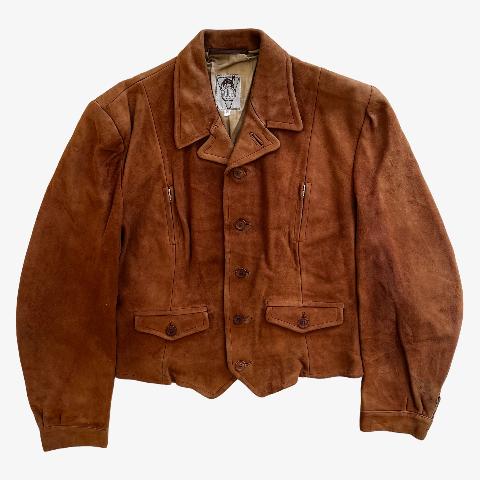Vintage 70s Mens Anbro Malung Brown Leather Jacket - Casspios Dream