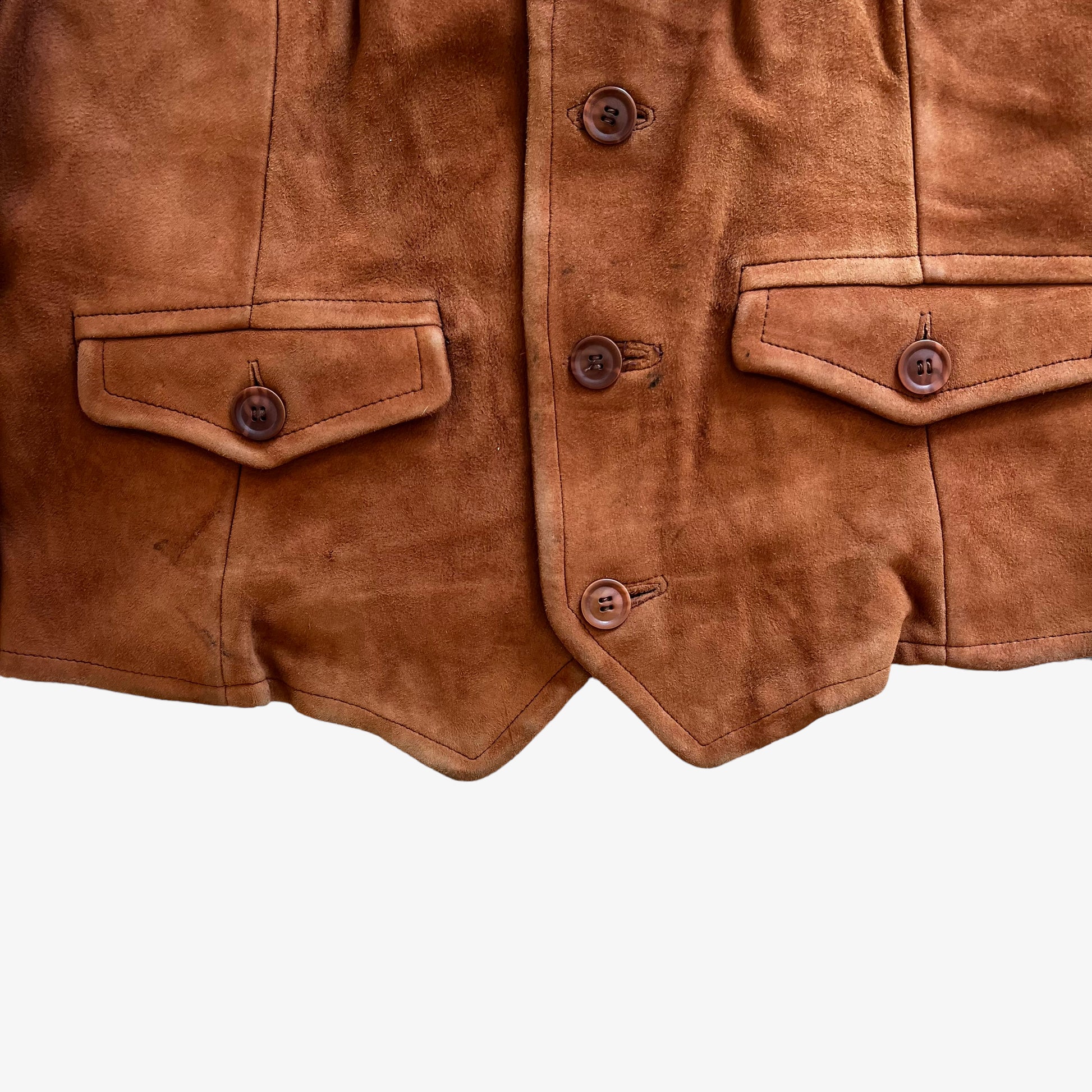 Vintage 70s Mens Anbro Malung Brown Leather Jacket Hem - Casspios Dream