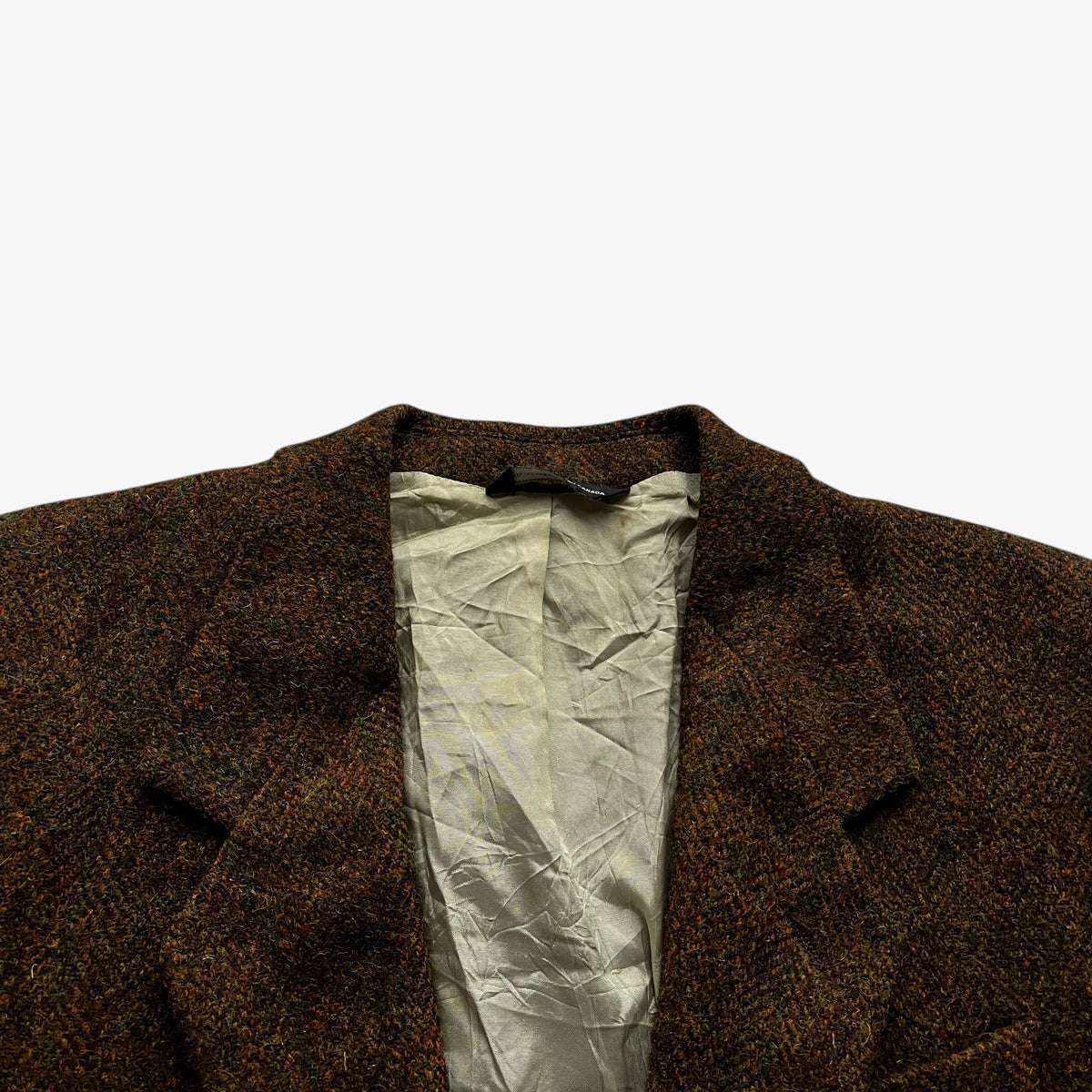 Vintage 70s men's Moores Harris Tweed pure virgin wool brown tartan print single breasted blazer.