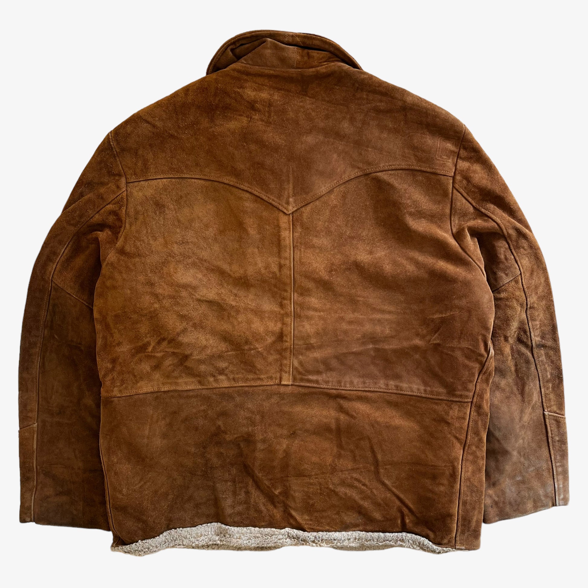 Vintage 70s Mens Schott Western Brown Leather Jacket Back - Casspios Dream