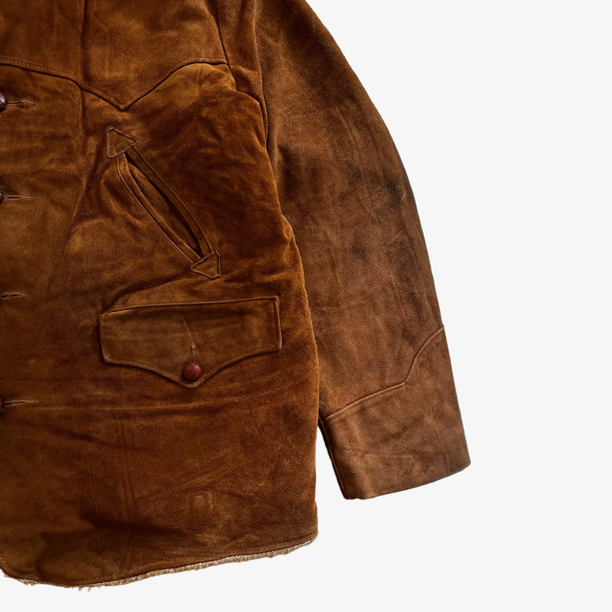 Vintage 70s Mens Schott Western Brown Leather Jacket Sleeve - Casspios Dream