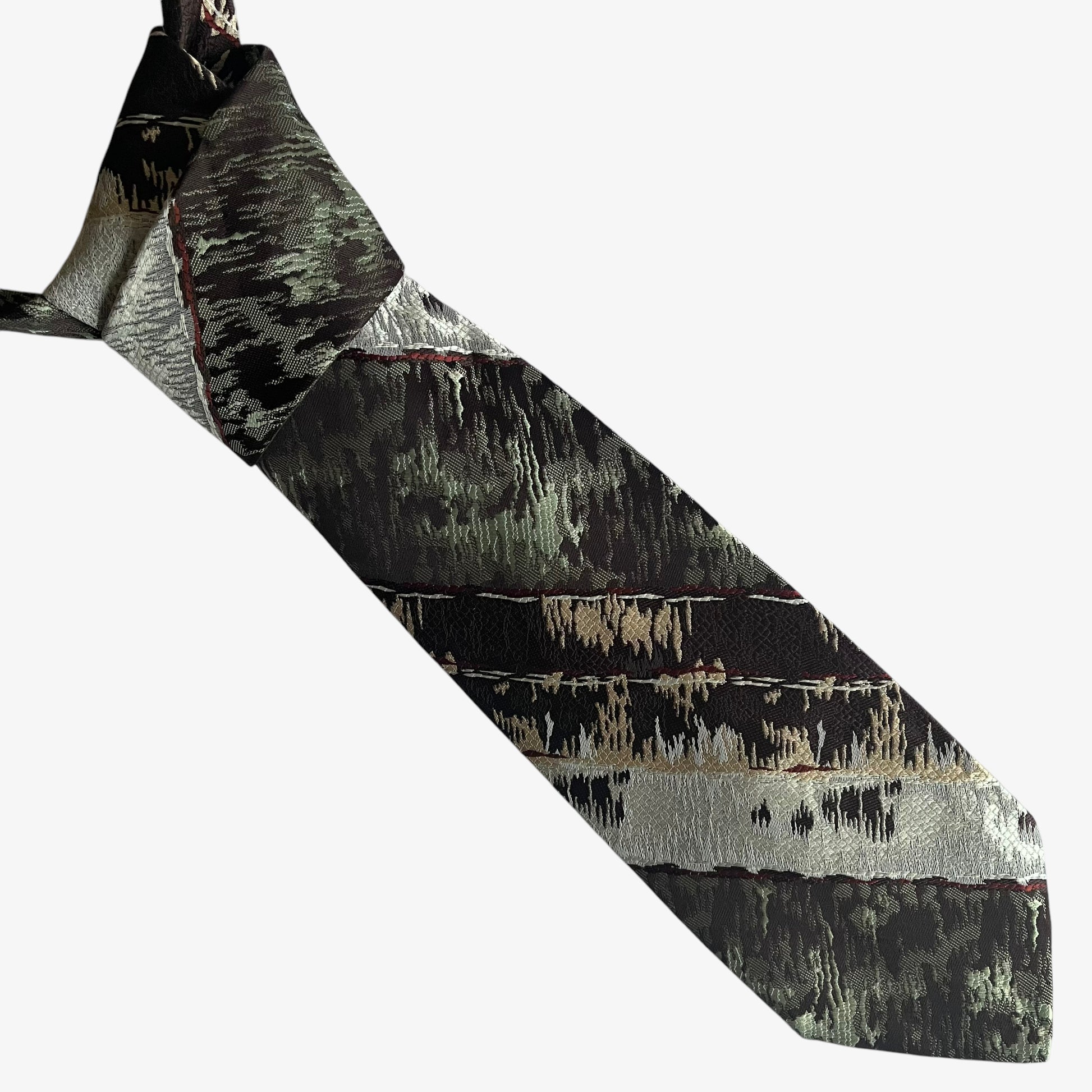 Vintage 70s Oleg Cassini Hughes And Hatcher Abstract Striped Polyester Tie - Casspios Dream