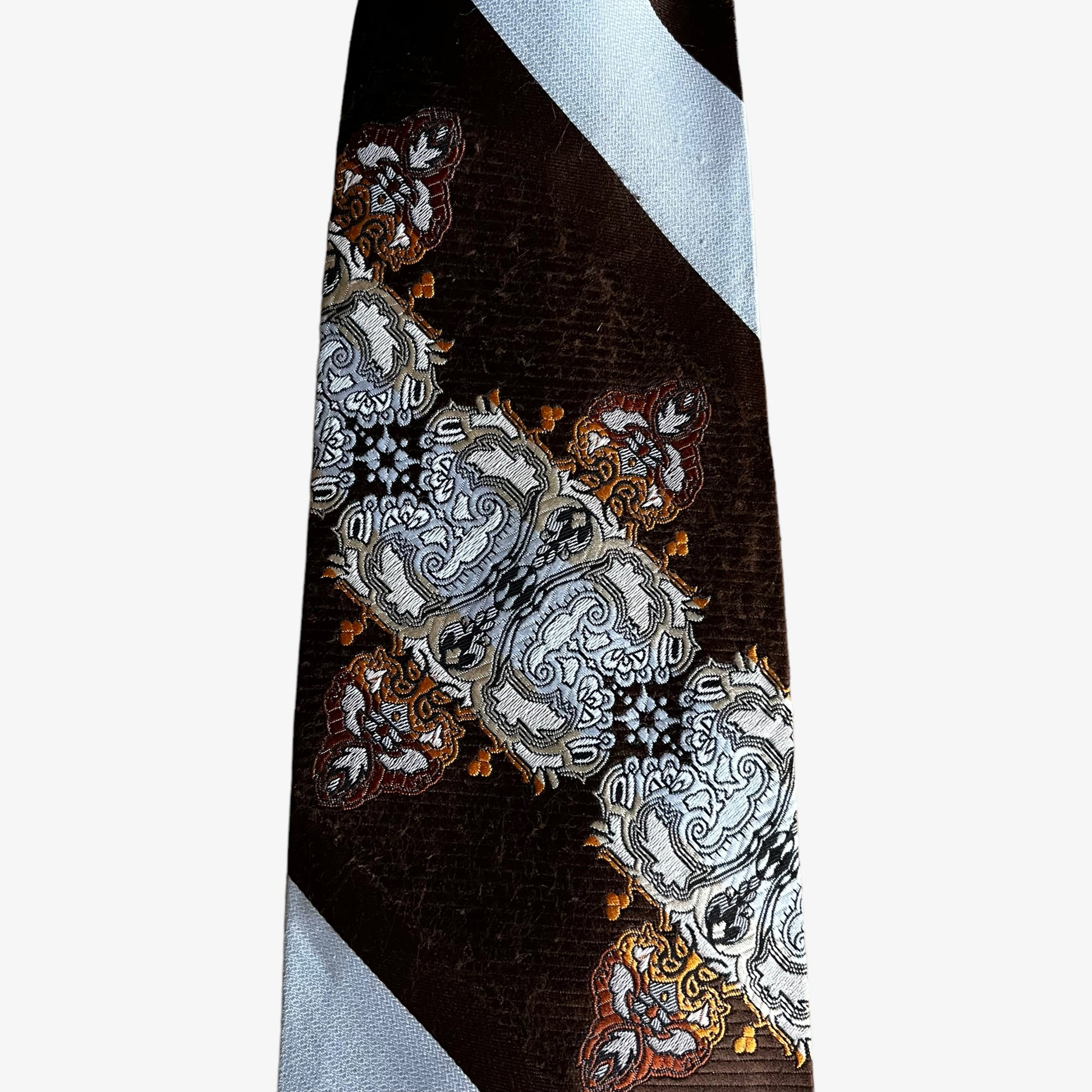 Vintage 70s Pierre Cardin Creation Striped Abstract Polyester Tie Pattern - Casspios Dream