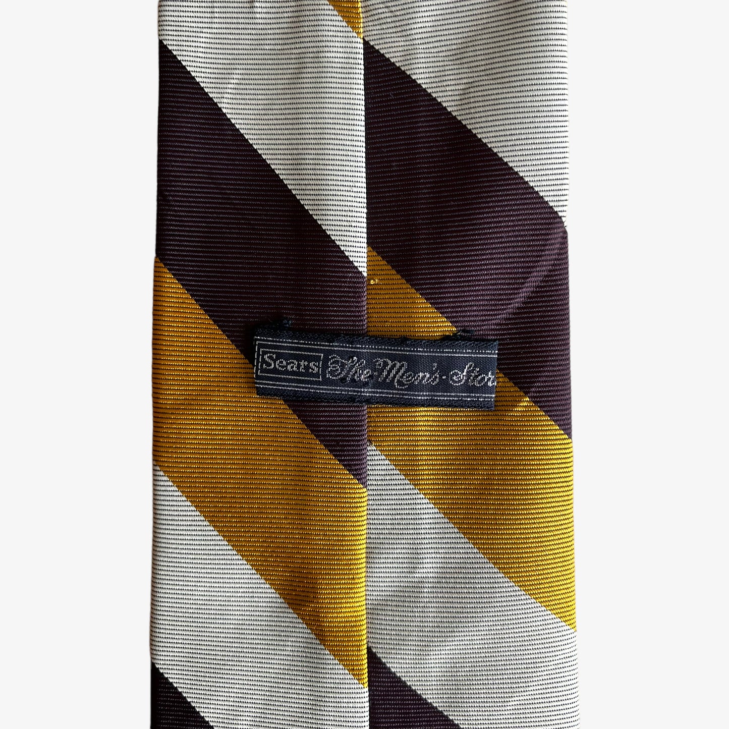 Vintage 70s Sears Men's Store Striped Polyester Tie Label - Casspios Dream