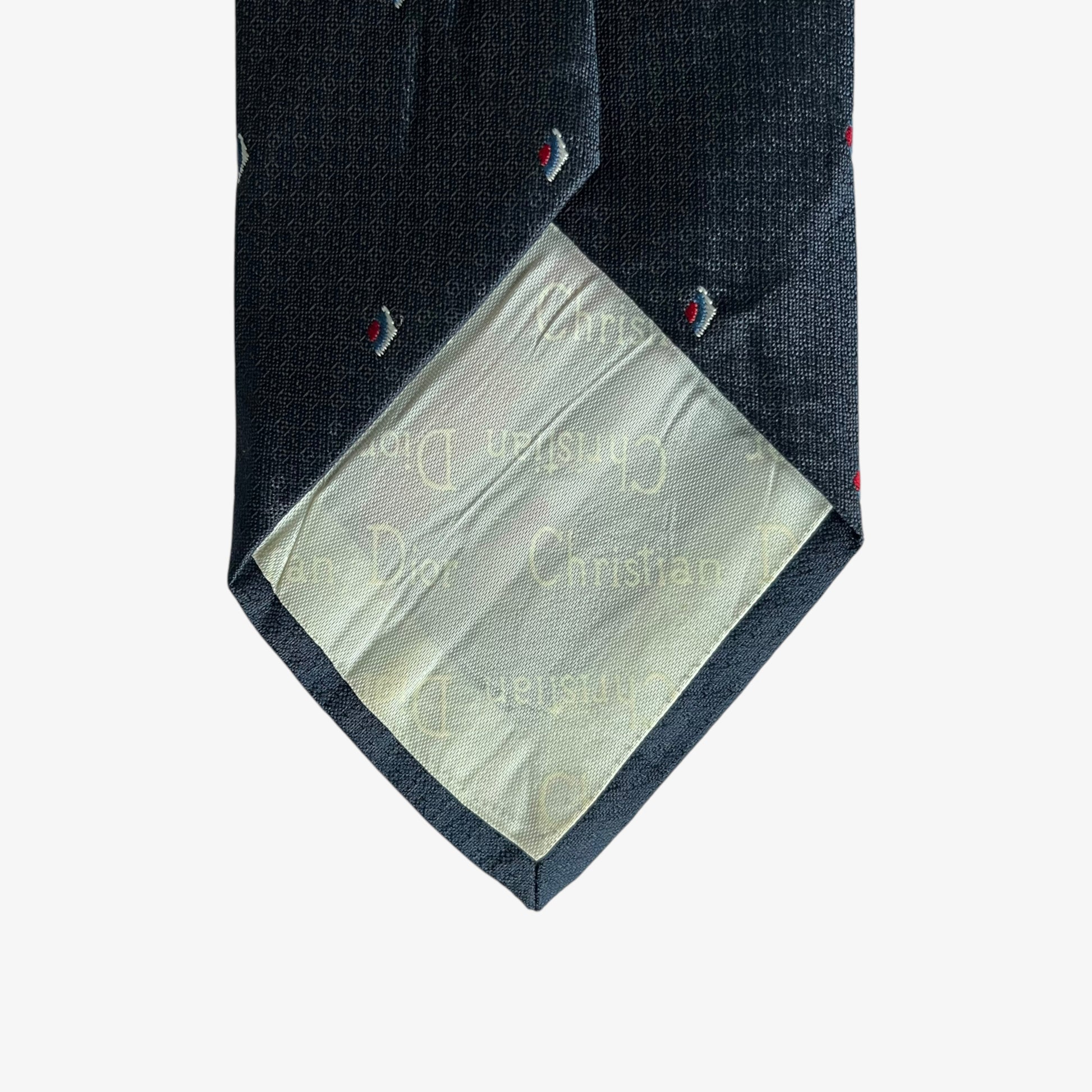 Vintage 80s Christian Dior Geometric Print Silk Blend Tie Back - Casspios Dream