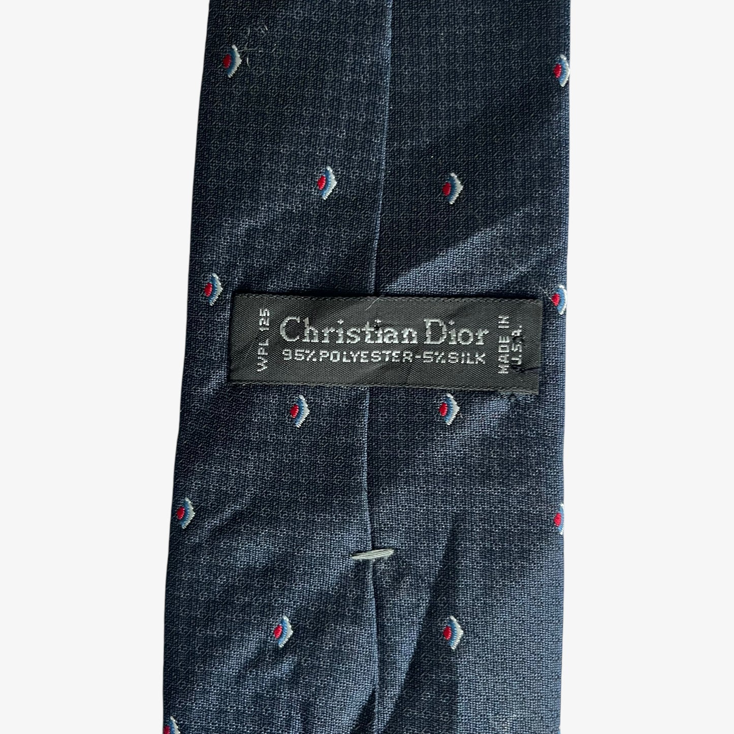 Vintage 80s Christian Dior Geometric Print Silk Blend Tie Label - Casspios Dream