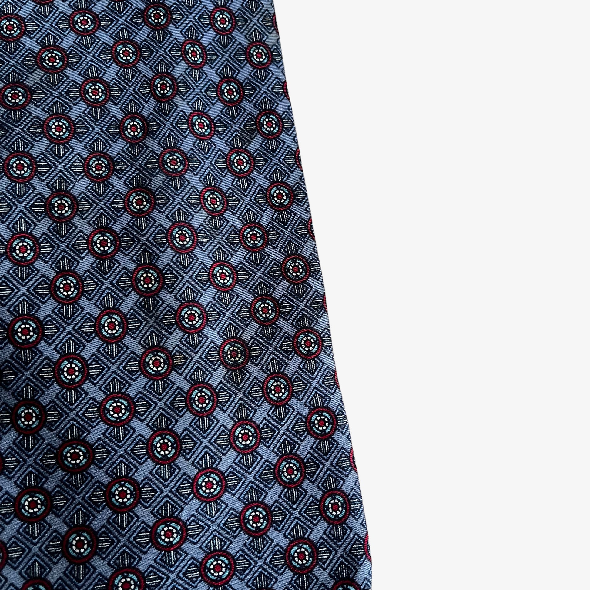 Vintage 80s Christian Dior Monsieur Abstract Geometric Print Grey Silk Tie Wear - Casspios Dream 