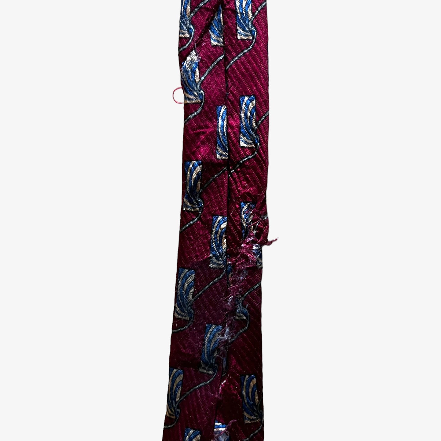 Vintage 80s Christian Dior Monsieur Abstract Geometric Red Silk Tie Accessory - Casspios Dream