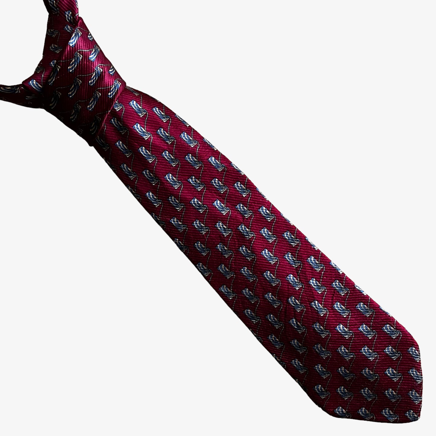 Vintage 80s Christian Dior Monsieur Abstract Geometric Red Silk Tie - Casspios Dream