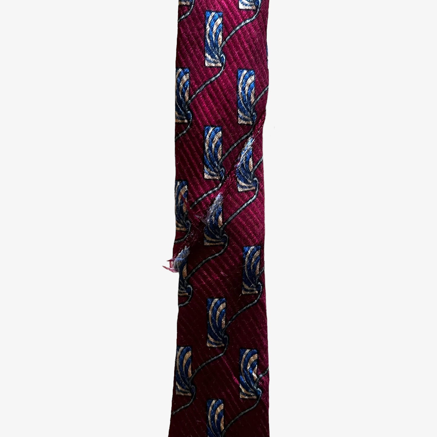Vintage 80s Christian Dior Monsieur Abstract Geometric Red Silk Tie Neck - Casspios Dream
