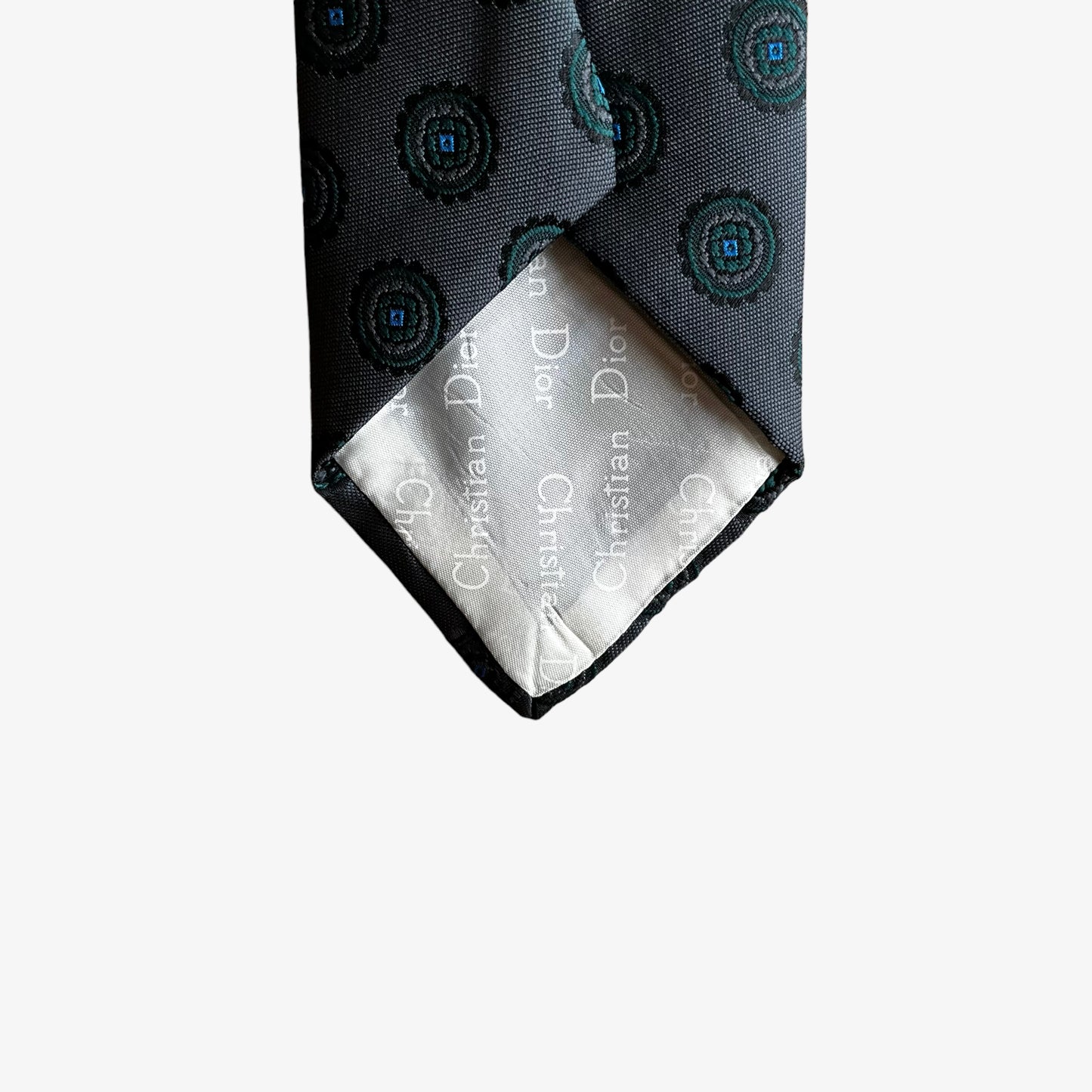 Vintage 80s Christian Dior Monsieur Abstract Polyester Tie Logo - Casspios Dream