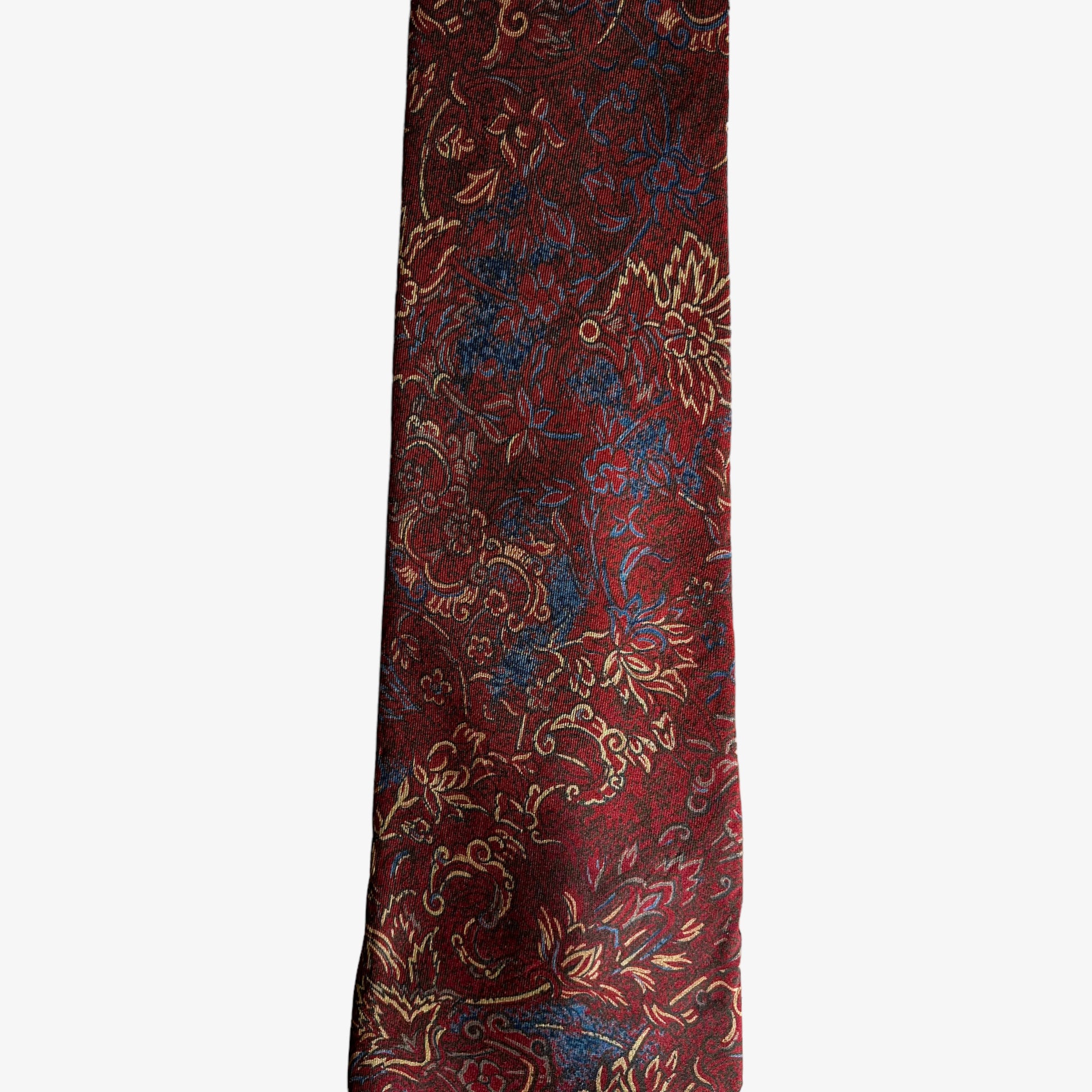 Vintage 80s Christian Dior Monsieur Floral Print Silk Tie Pattern - Casspios Dream