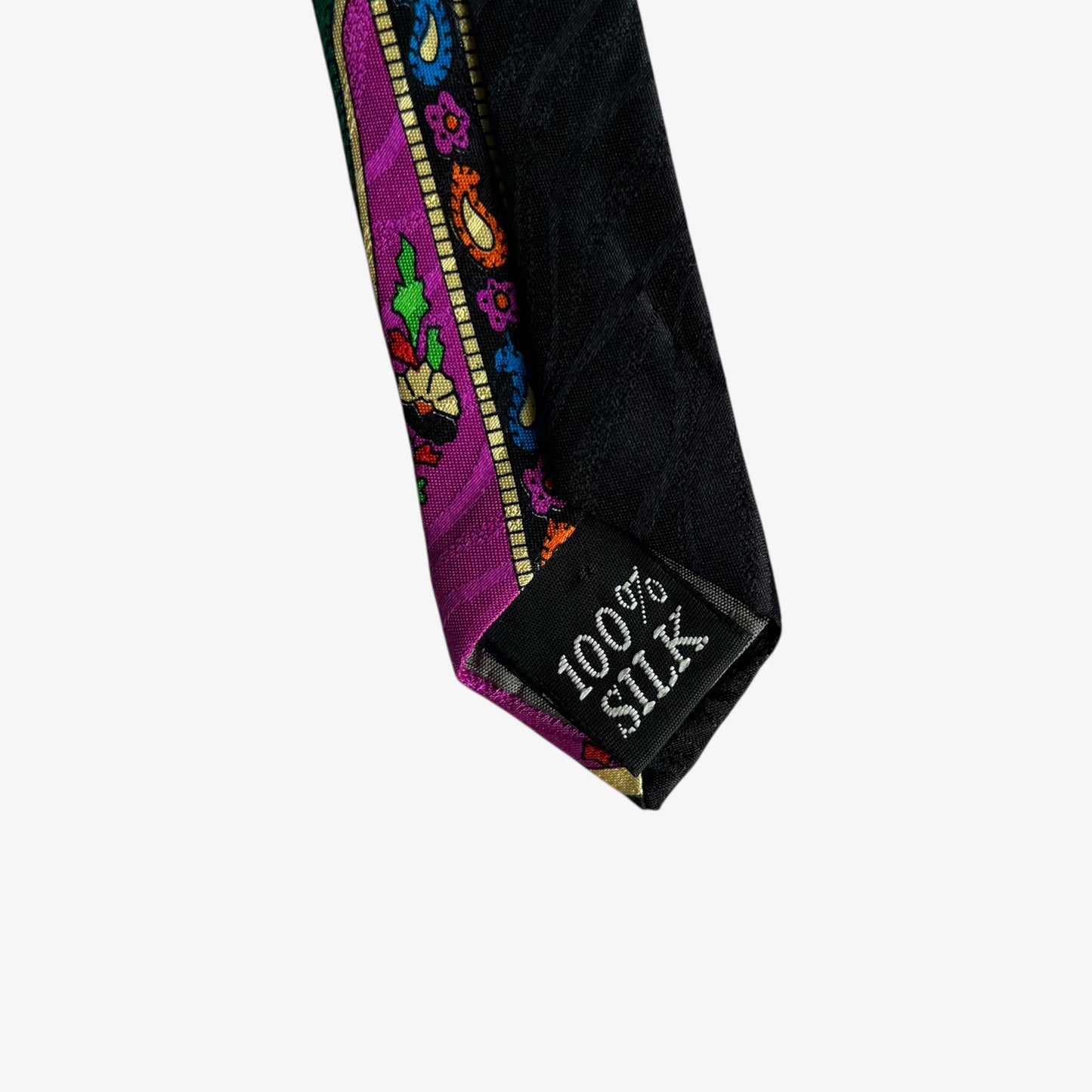 Vintage 80s Evan Picone Abstract Floral And Paisley Print Colourful Silk Tie Material - Casspios Dream