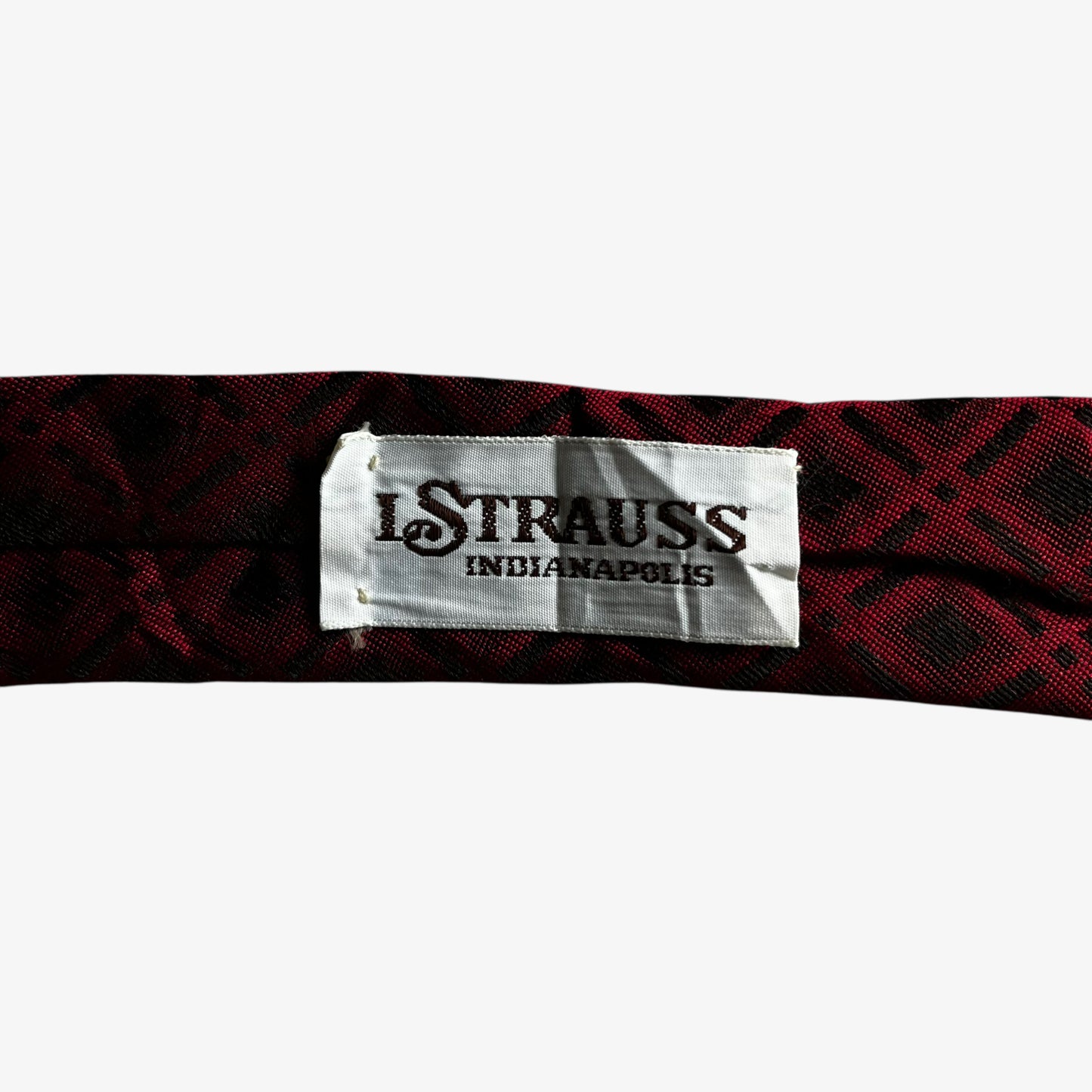 Vintage 80s Givenchy Gentlemen Checkered Print Red Polyester Tie Inside Label - Casspios Dream