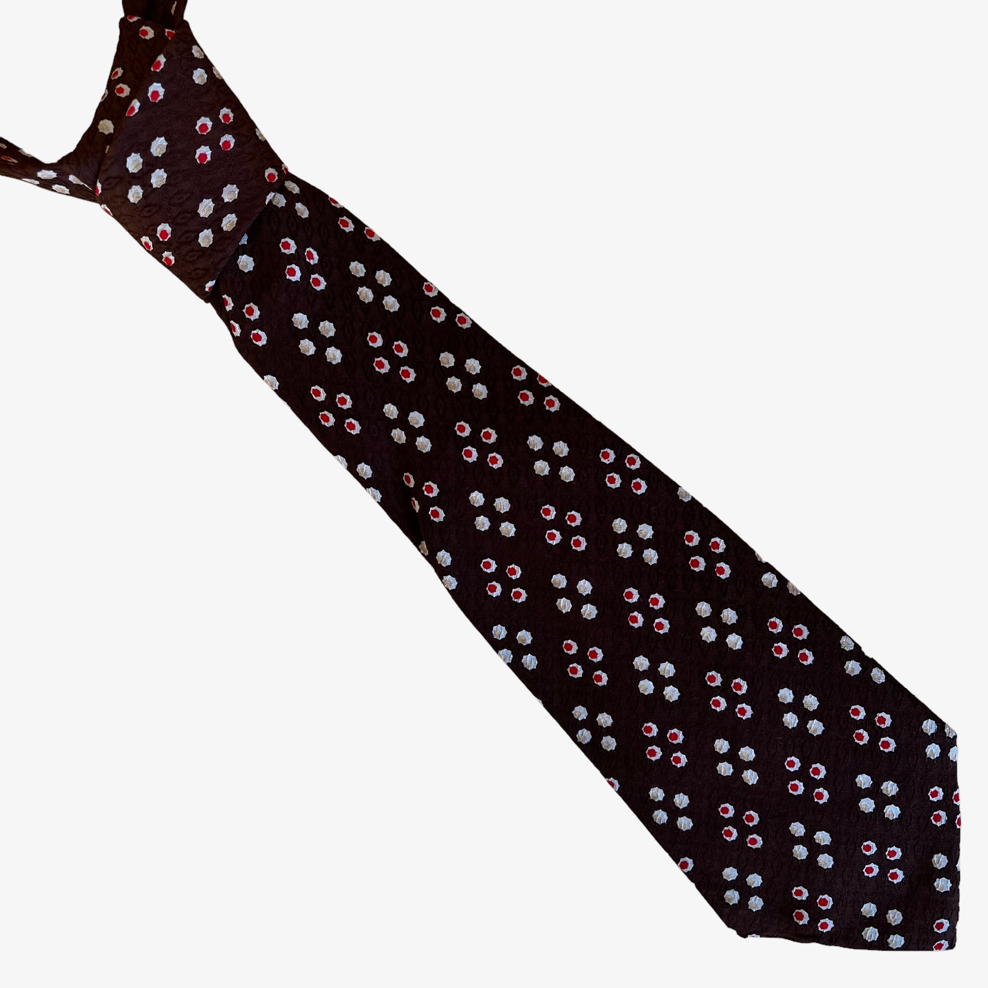 Vintage 80s Louis Feraud Polka Dot Print Silk Tie - Casspios Dream
