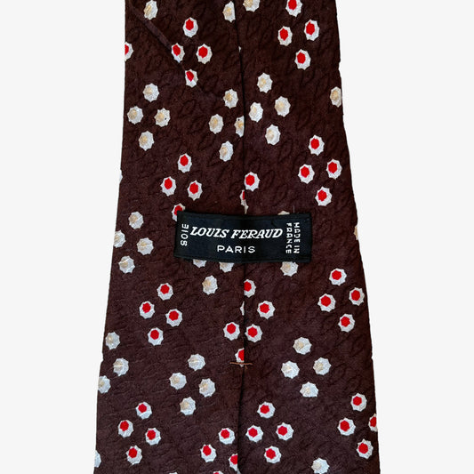 Vintage 80s Louis Feraud Polka Dot Print Silk Tie Label - Casspios Dream