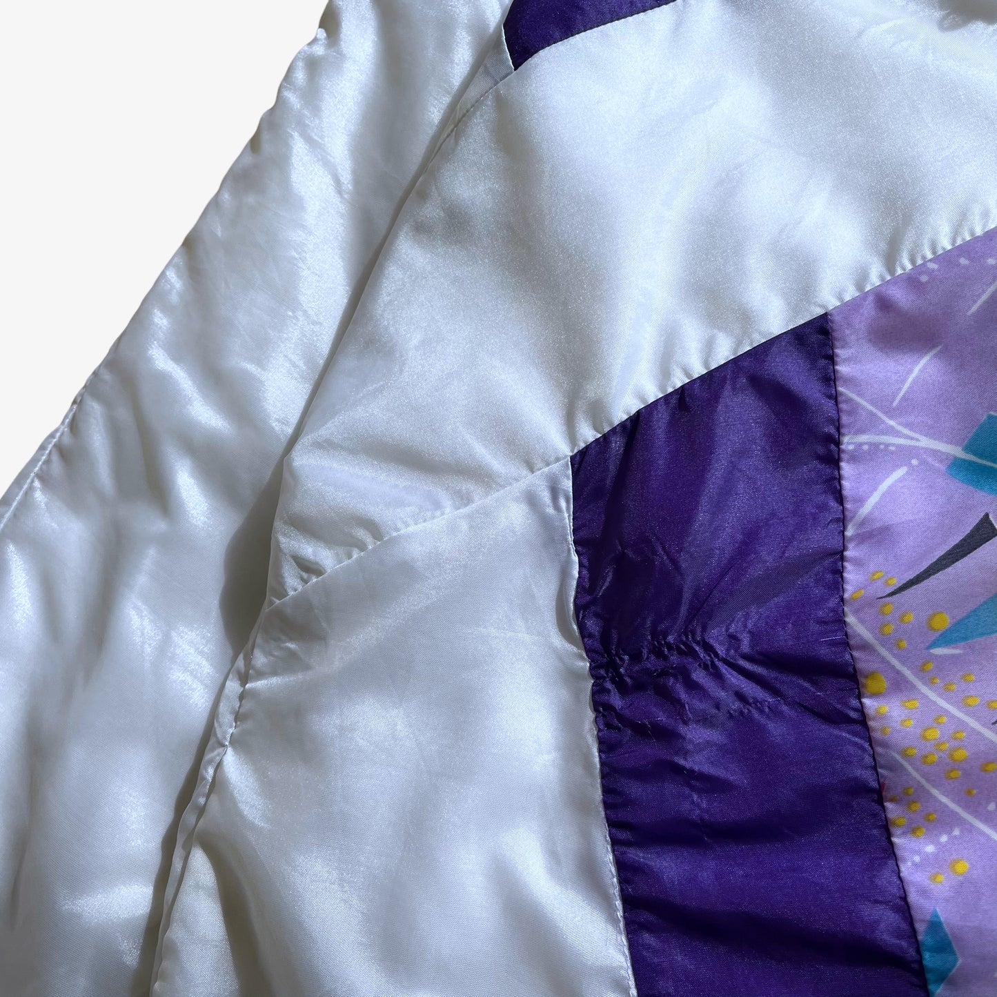Vintage 80s Mens Adidas Abstract White And Purple Track Jacket Retro - Casspios Dream