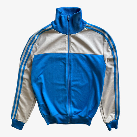 Vintage 80s Mens Adidas Ventex Blue And Grey Track Jacket - Casspios Dream