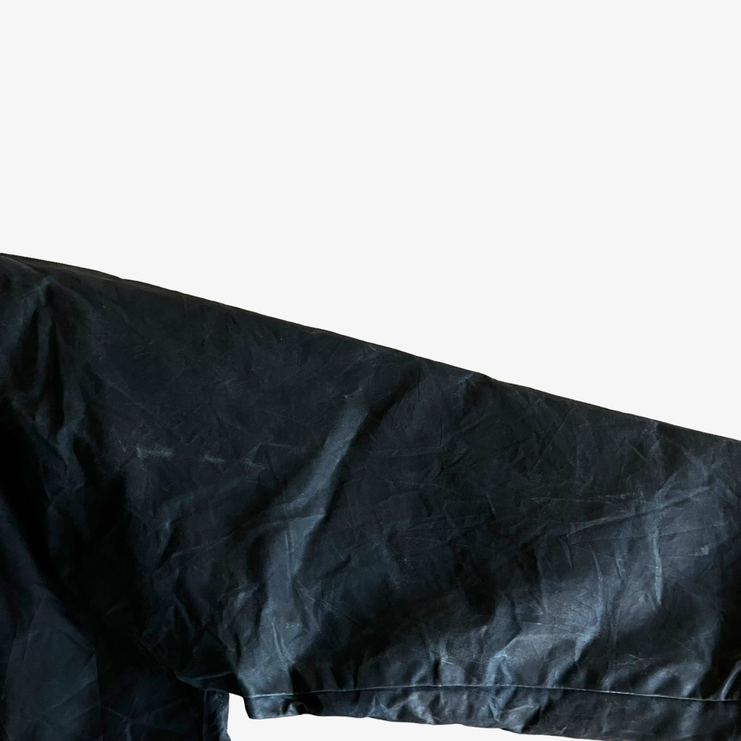 Vintage 80s Mens Burberry Navy Waxed Jacket With Black Corduroy Collar Sleeve - Casspios Dream