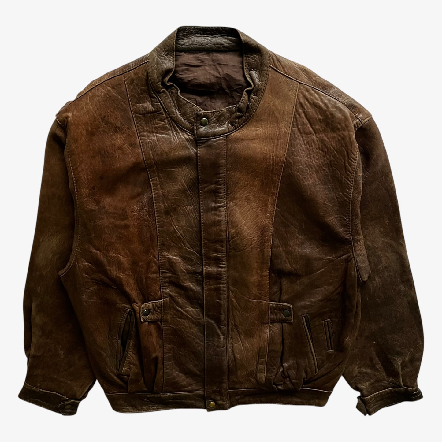Vintage 80s Mens Dark Brown Leather Pilot Jacket - Casspios Dream