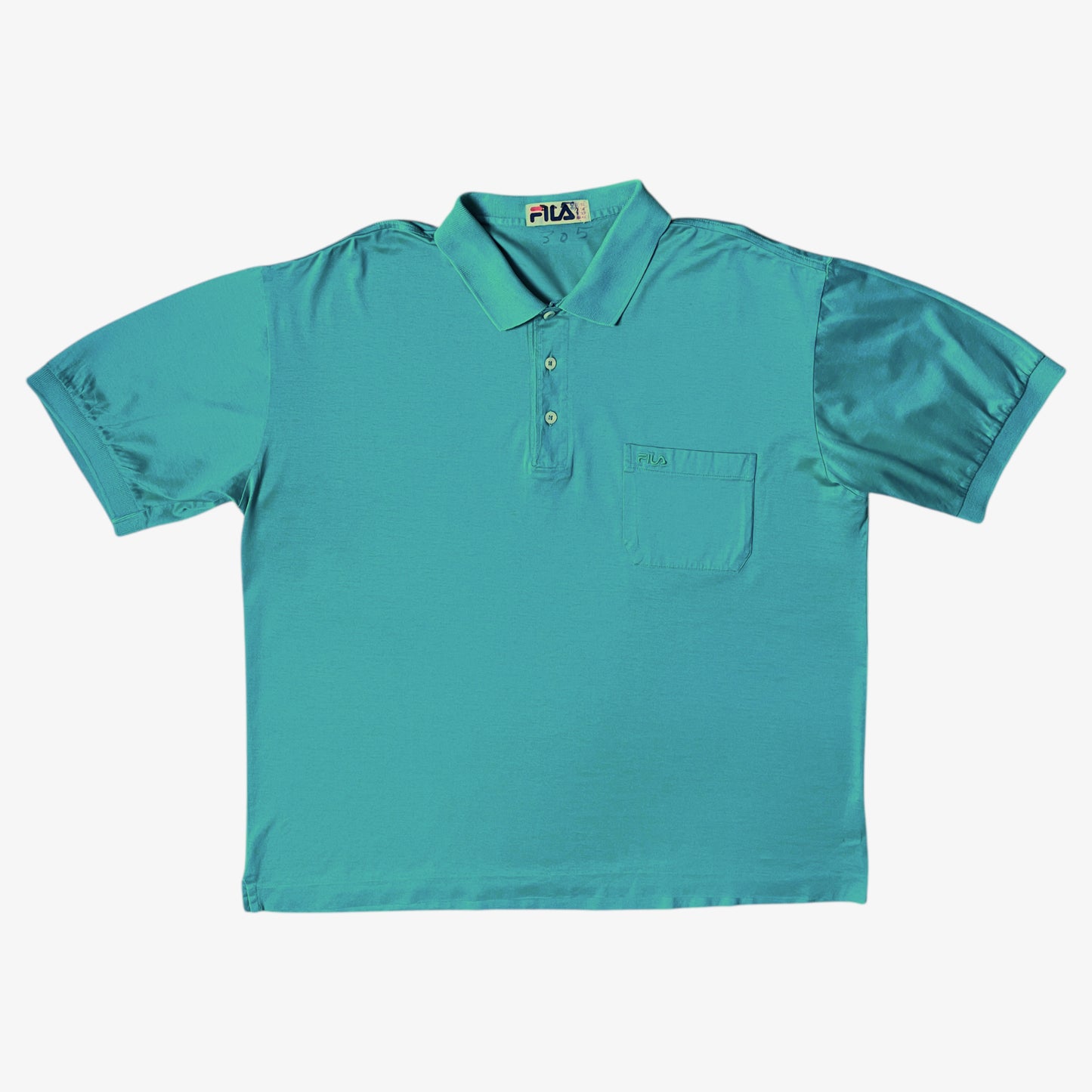 Vintage 80s men's Fila green polo shirt.