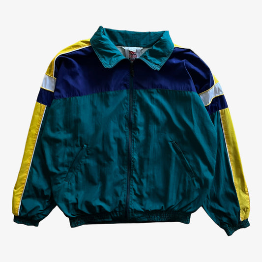 Vintage 80s Mens Kappa Green, Purple & Yellow Track Jacket - Casspios Dream