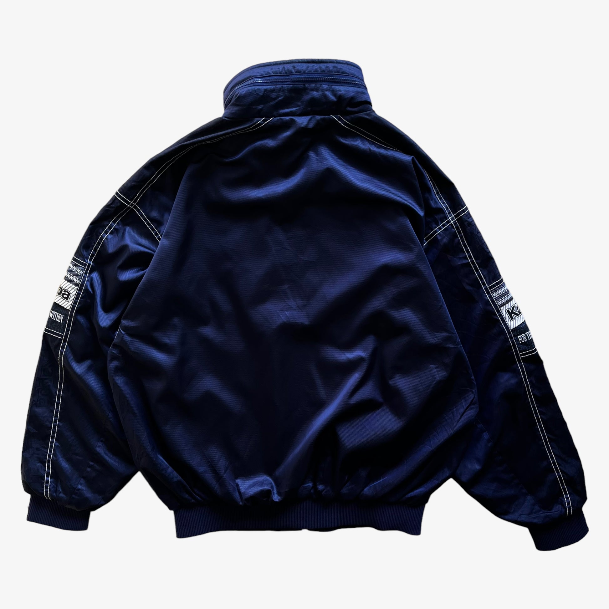 Vintage 80s Mens Kappa VR II Navy Track Jacket Back - Casspios Dream