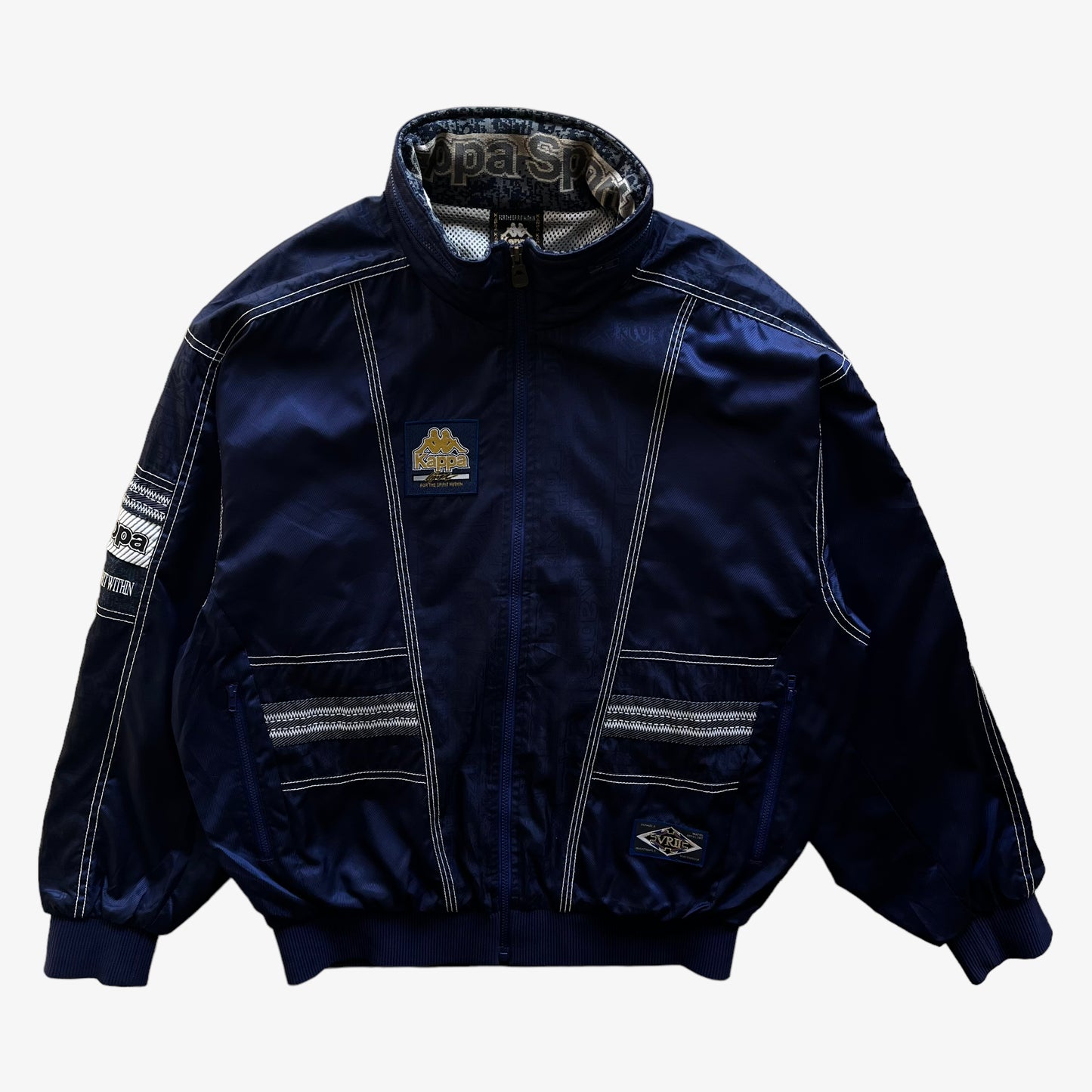 Vintage 80s Mens Kappa VR II Navy Track Jacket - Casspios Dream