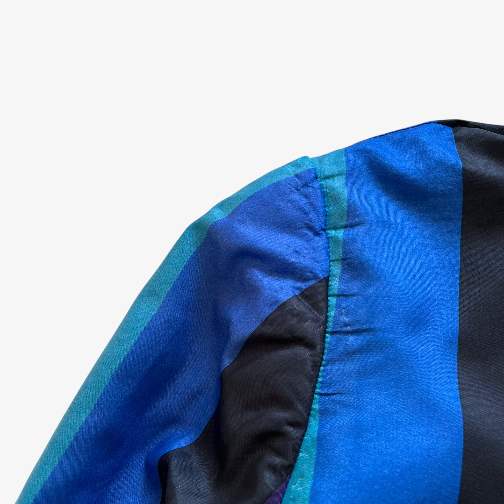 Vintage 80s Mens Pierre Cardin Striped Track Jacket With Shoulder Pads Sleeve - Casspios Dream