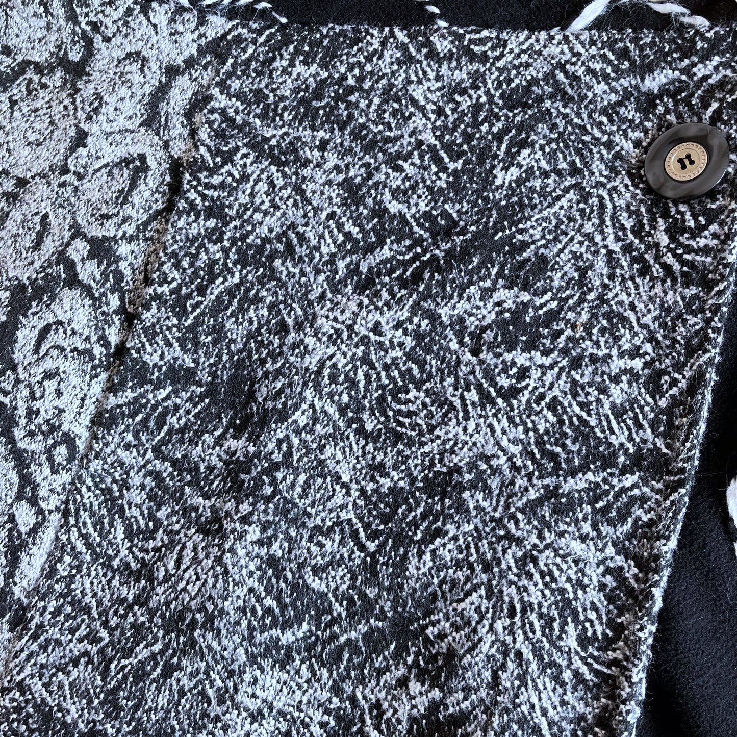 Women's Abstract Patchwork Print Wool Coat