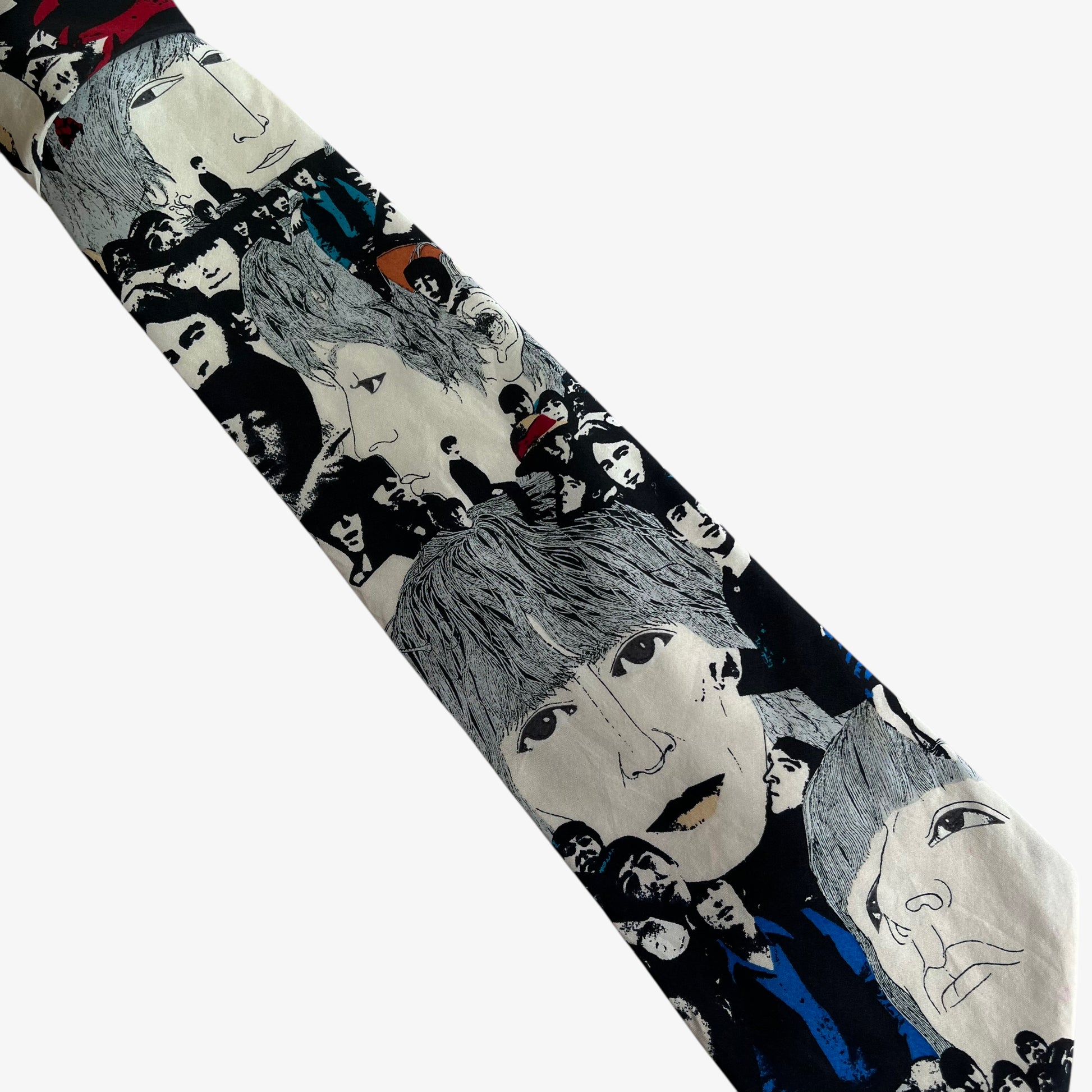 Vintage 90s Apple Corps 1991 The Beatles Revolver Print Silk Tie Abstract - Casspios Dream