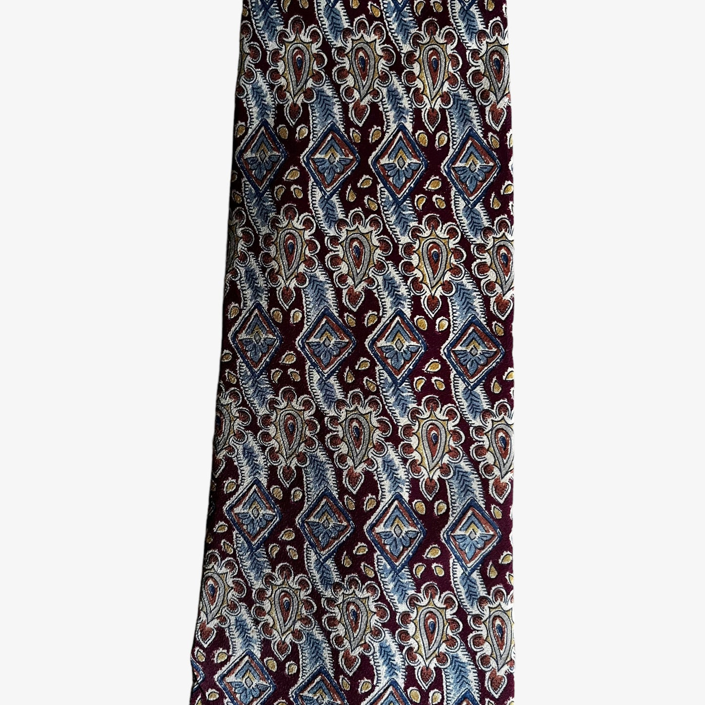 Vintage 90s Bill Blass Abstract Paisley Print Silk Tie Design - Casspios Dream