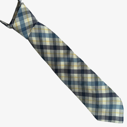 Vintage 90s Brooks Brothers Makers Blue And Yellow Striped Silk Tie Brand New With Tags - Casspios Dream