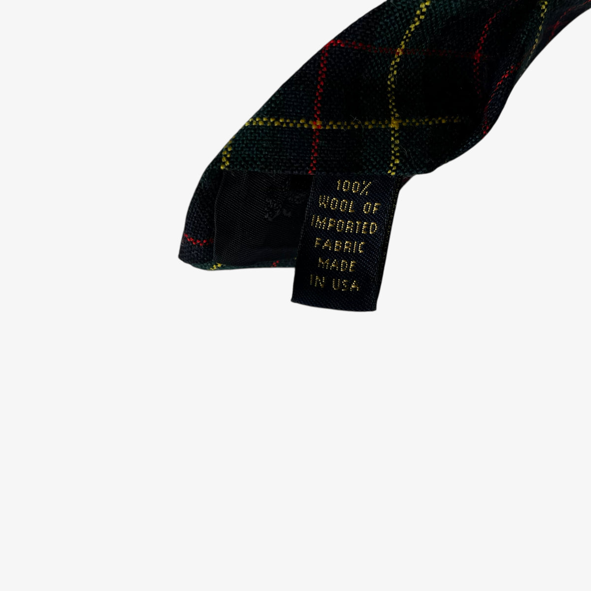 Vintage 90s Brooks Brothers Makers Green Tartan Print Wool Tie Made In USA - Casspios Dream