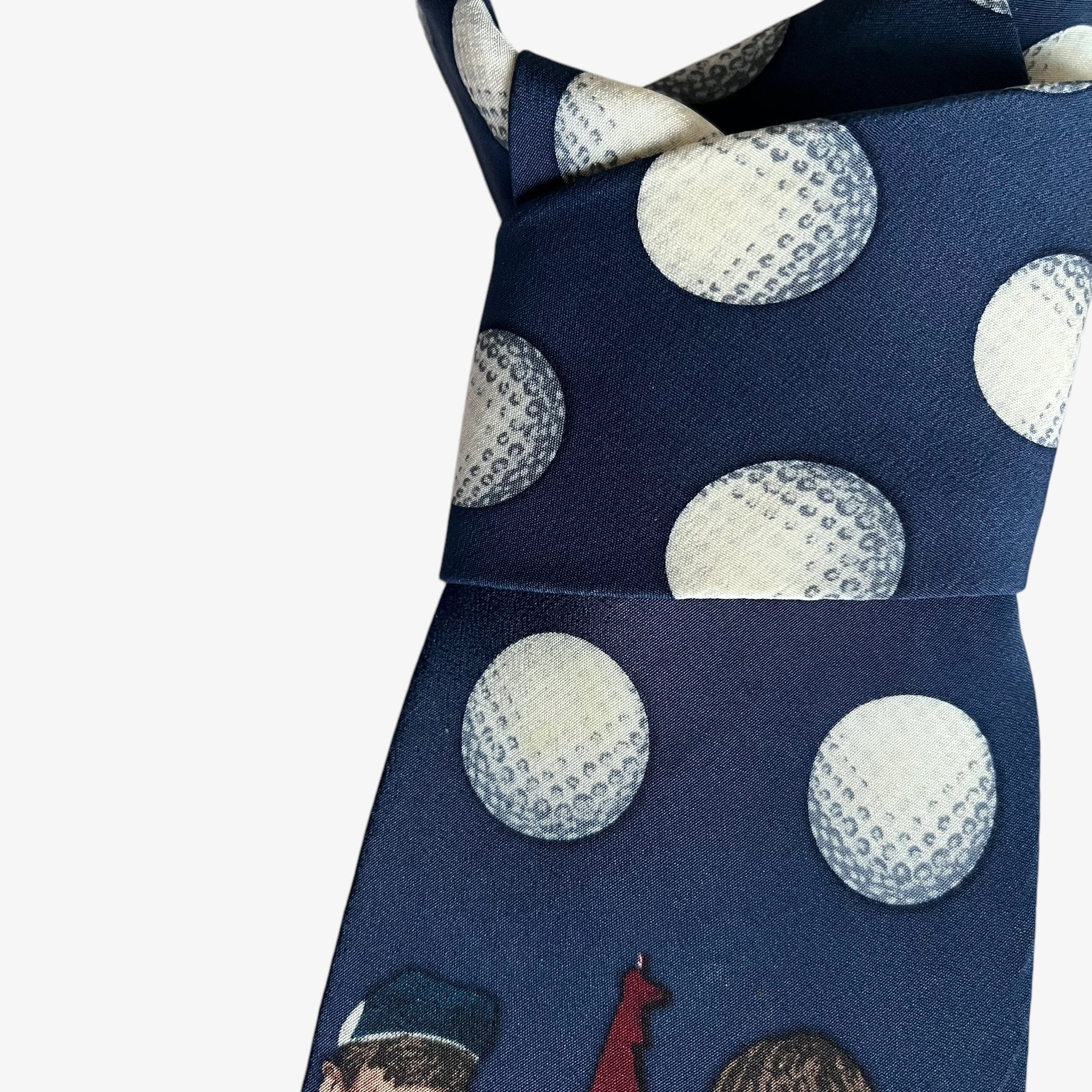 Vintage 90s Brown And Bigelow 1995 Norman Rockwell Golf Print Silk Tie Wear - Casspios Dream
