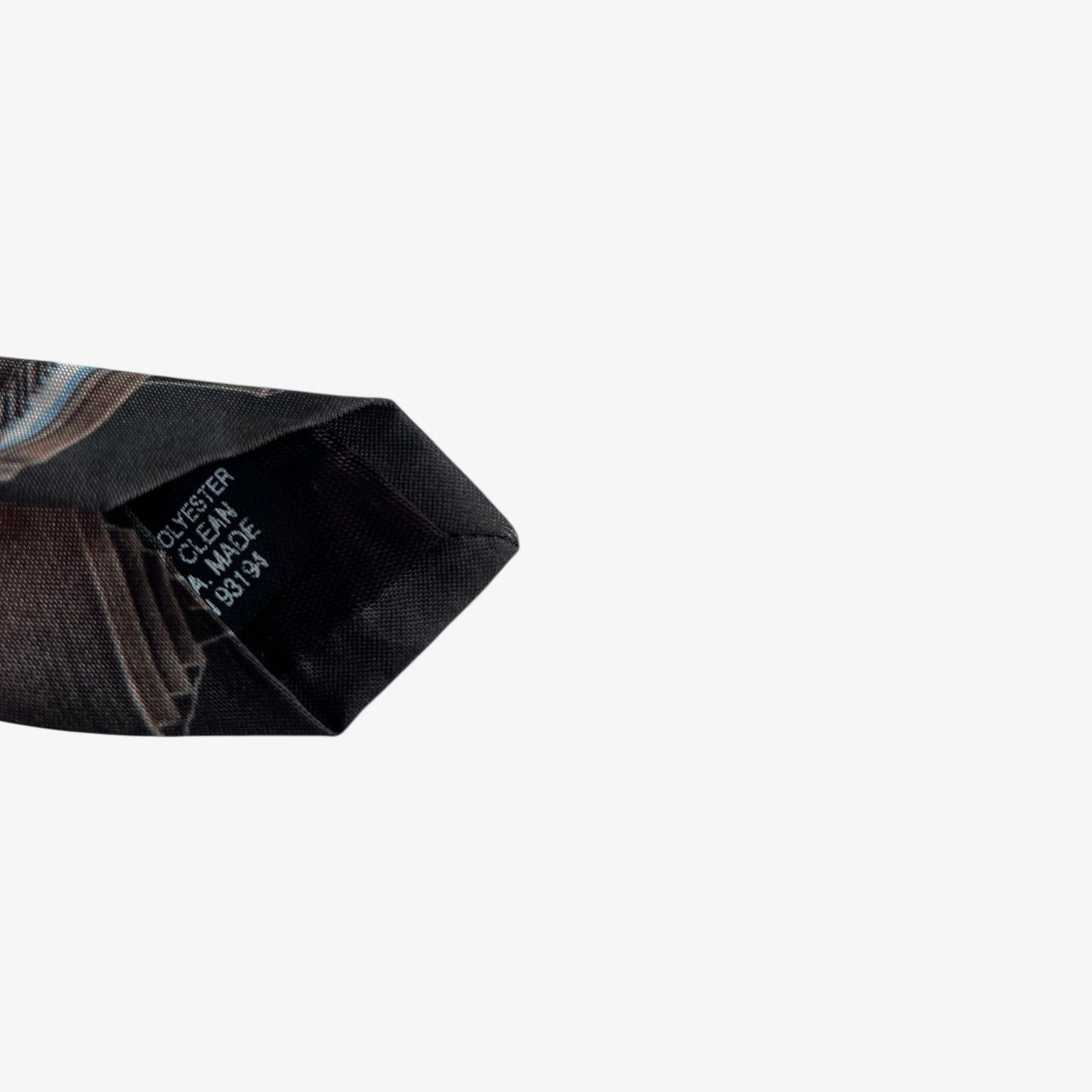 Vintage 90s DC Enterprises Geometric Grand Piano Print Black Polyester Tie Made In USA - Casspios Dream