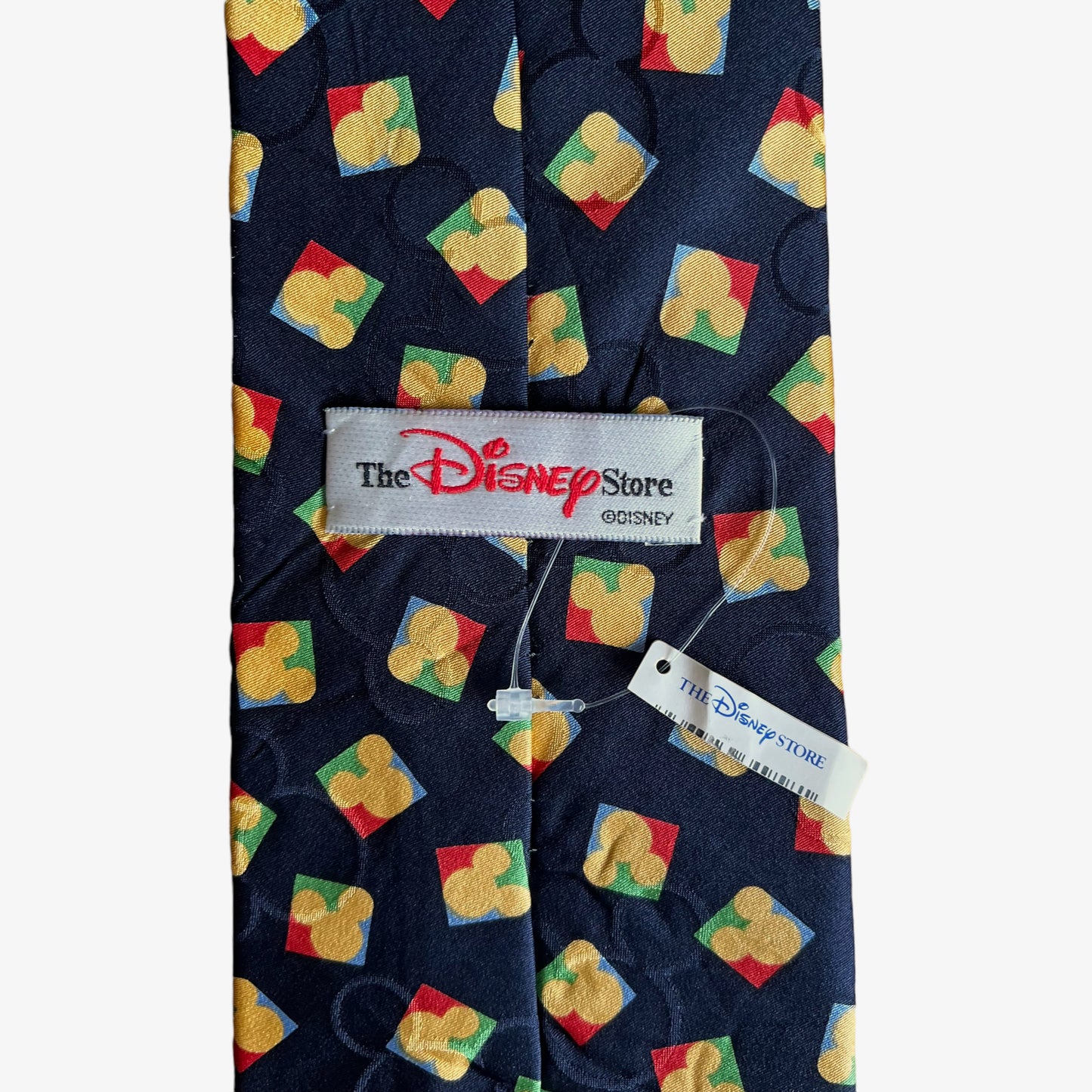 Vintage 90s Disney Mickey Mouse Geometric All Over Print Silk Tie Brand New With Tags Label - Casspios Dream