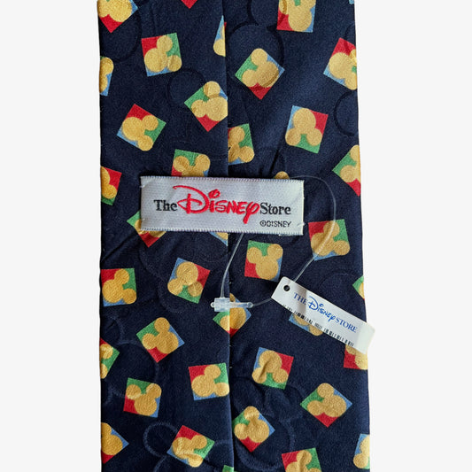 Vintage 90s Disney Mickey Mouse Geometric All Over Print Silk Tie Brand New With Tags Label - Casspios Dream