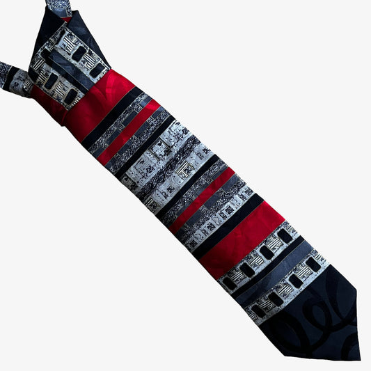 Vintage 90s Emilio Pucci Abstract Striped Silk Tie - Casspios Dream