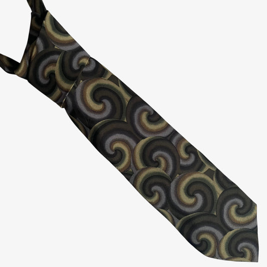 Vintage 90s Grateful Dead Wavy Gravy Second Set Abstract Swirl Print Silk Tie - Casspios Dream