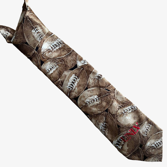 Vintage 90s JMI University of Nebraska Las Vegas UNLV American Football All Over Print Silk Tie - Casspios Dream