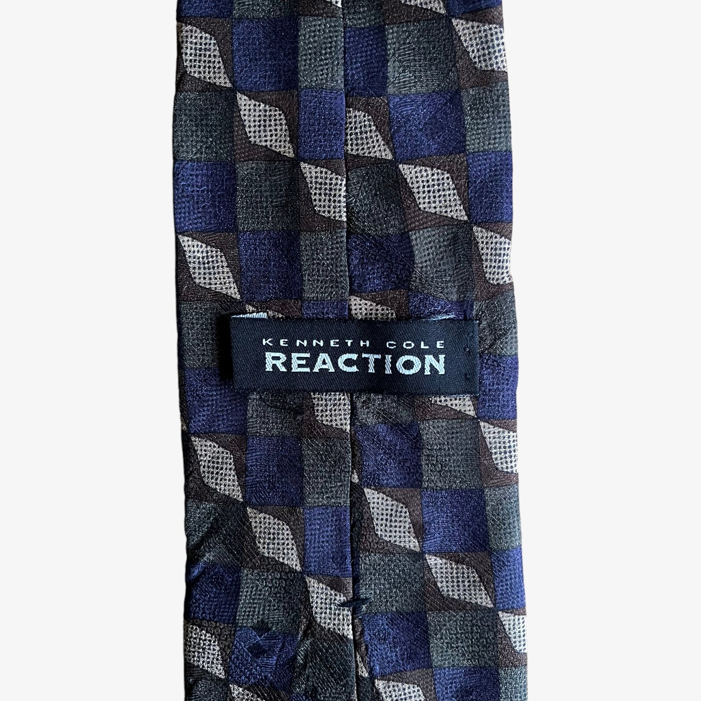 Vintage 90s Kenneth Cole Reaction Abstract Print Silk Tie Label - Casspios Dream